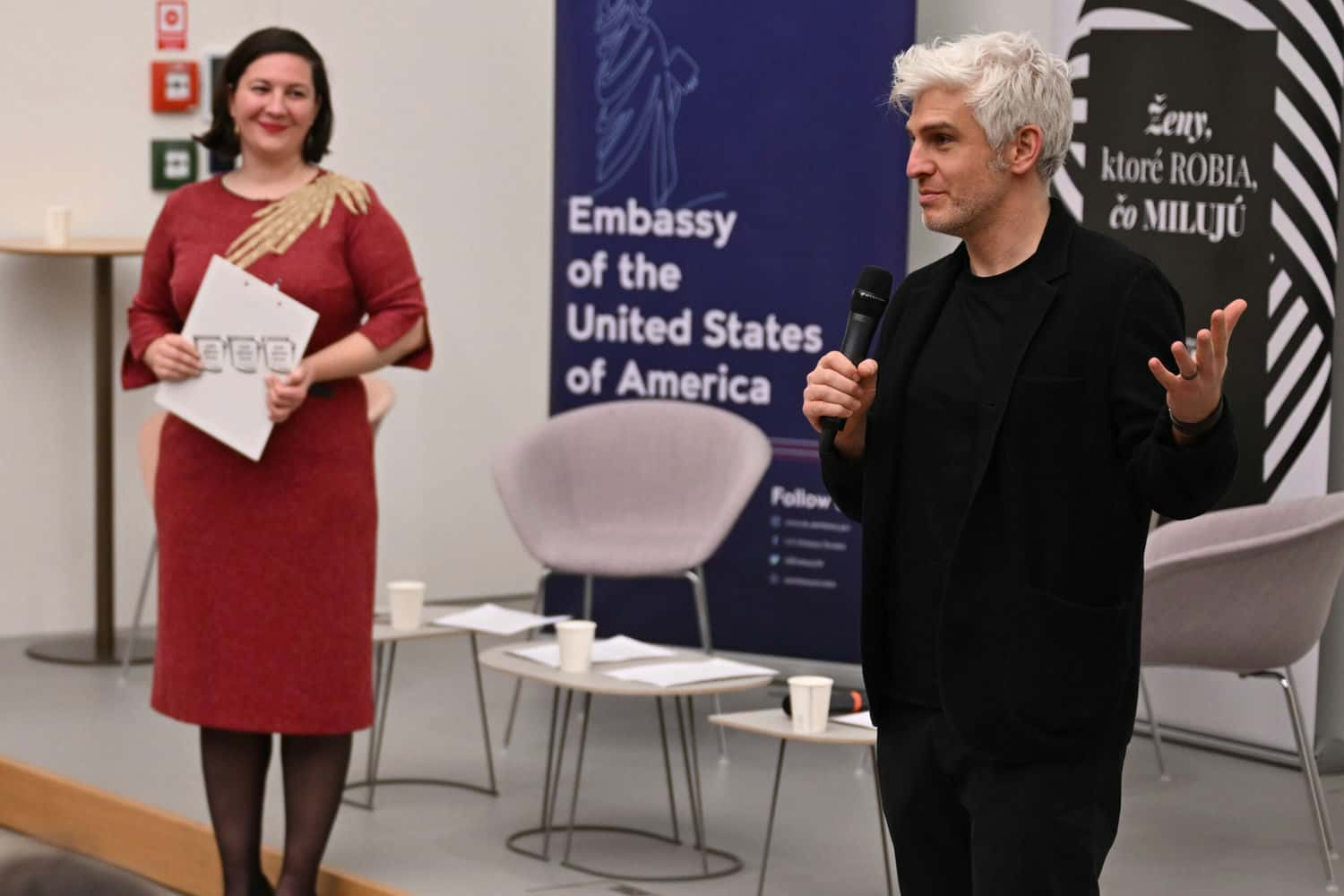 Max Joseph during discussion in Bratislava