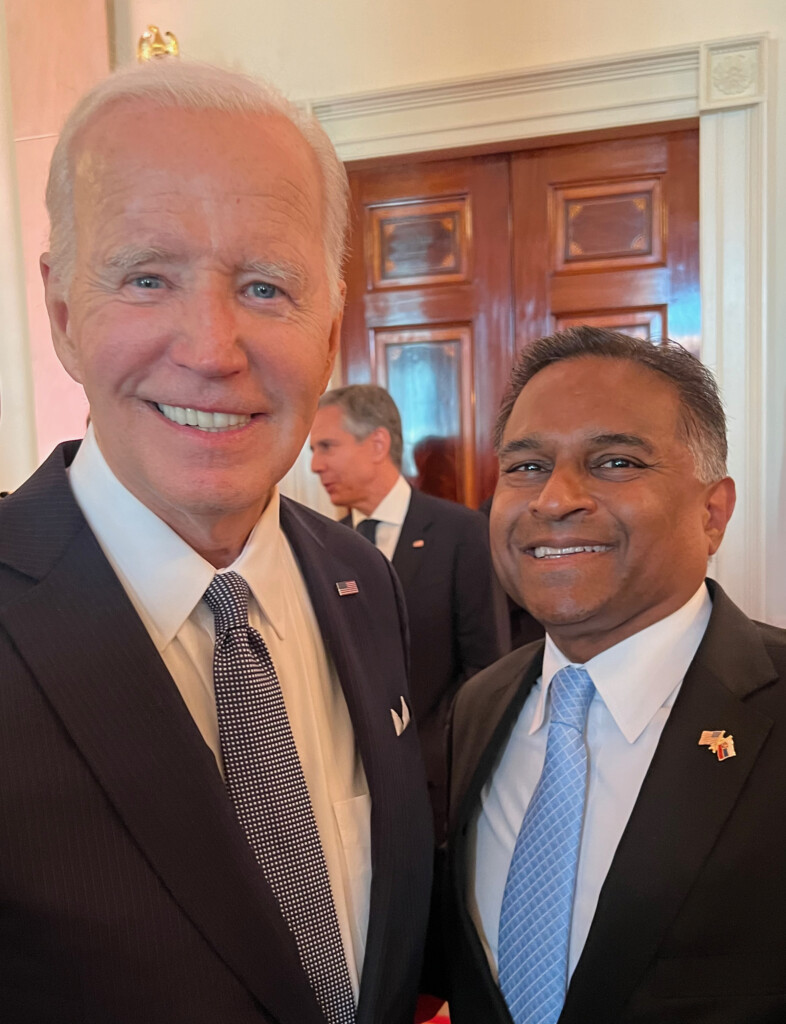 Ambassador Gautam Rana with the US president John Biden