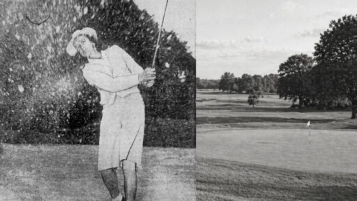 Babe Didrikson Zaharias (1945), public domain via Wikimedia Commons: https://commons.wikimedia.org/wiki/File:Babe_Didrikson_Zaharias_1945.jpg ; background image created with AI