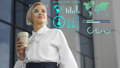 Job candidate being digitally assessed by an AI recruitment system using personal data. Source: https://www.magnific.com/free-photo/face-recognition-personal-identification-collage_96364012.htm