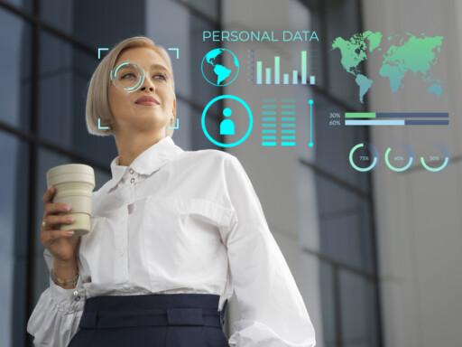Job candidate being digitally assessed by an AI recruitment system using personal data. Source: https://www.magnific.com/free-photo/face-recognition-personal-identification-collage_96364012.htm